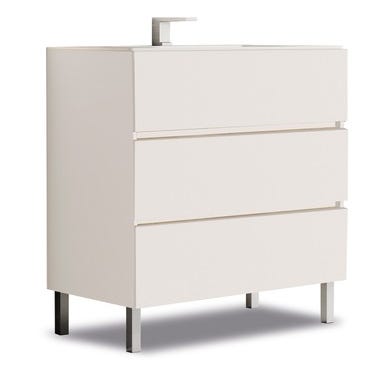 Bricomart MUEBLE DE BAÑO BOSTON BLANCO 100X45CM 3 CAJONES