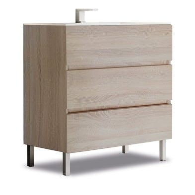 Bricomart MUEBLE DE BAÑO BOSTON ROBLE 60X45CM 3 CAJONES