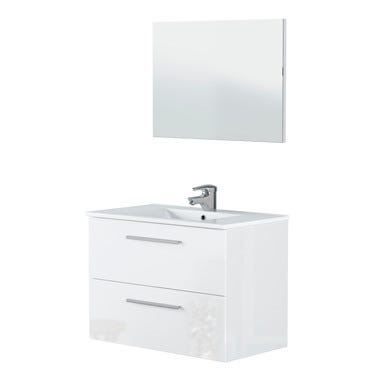Bricomart MUEBLE DE BAÑO CON ESPEJO ARUBA BLANCO 80X45CM