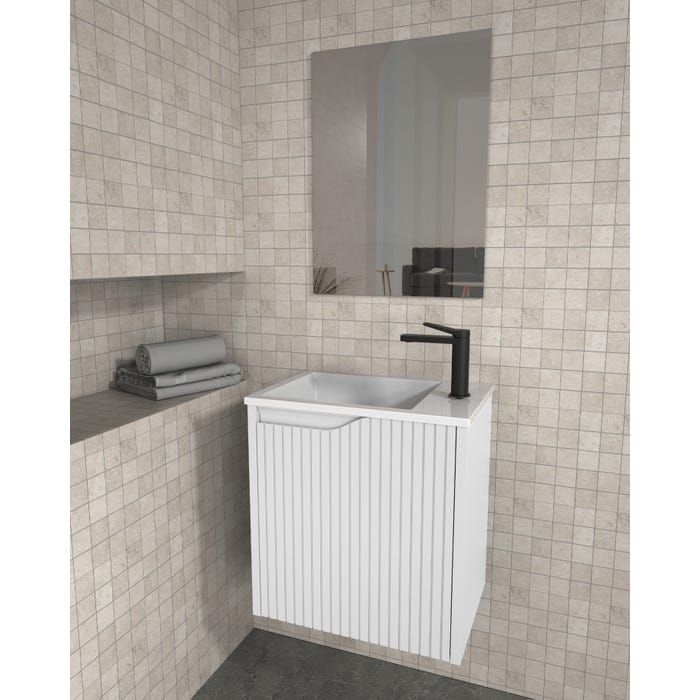 Bricomart MUEBLE DE BAÑO CON LAVABO NOVA MINI BLANCO 50X45CM 1 PUERTA