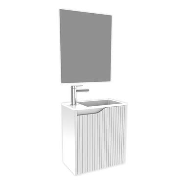Bricomart MUEBLE DE BAÑO CON LAVABO NOVA MINI BLANCO 50X45CM 1 PUERTA