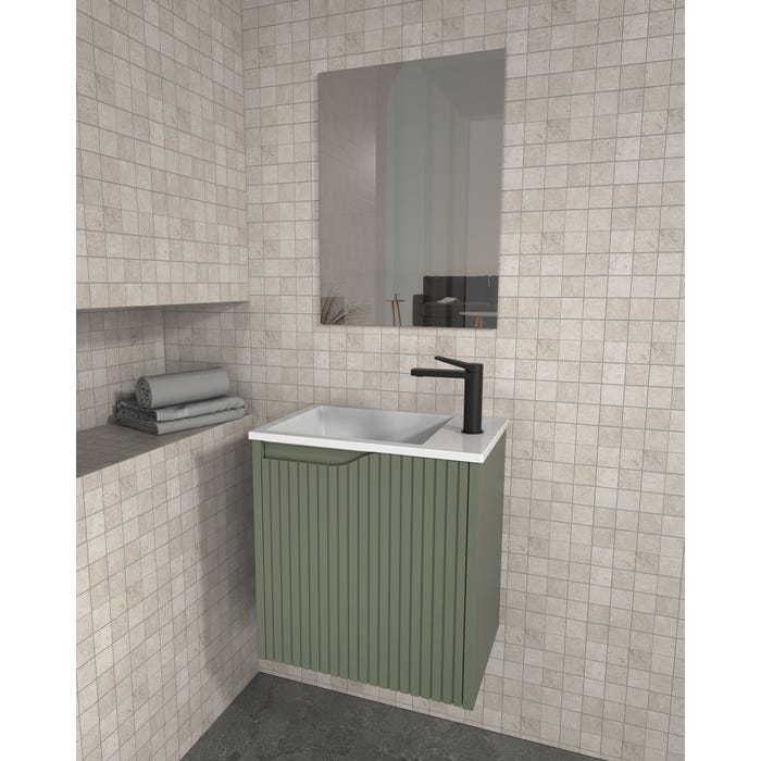 Bricomart MUEBLE DE BAÑO CON LAVABO NOVA MINI VERDE 50X45CM 1 PUERTA