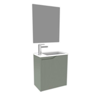 Bricomart MUEBLE DE BAÑO CON LAVABO NOVA MINI VERDE 50X45CM 1 PUERTA