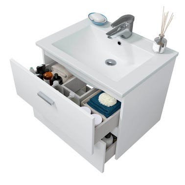 Bricomart MUEBLE DE BAÑO ECO BLANCO 60X45CM 2 CAJONES