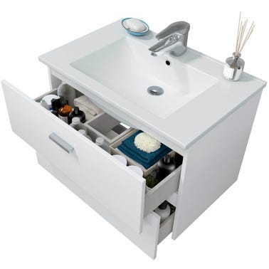 Bricomart MUEBLE DE BAÑO ECO BLANCO 70X45CM 2 CAJONES