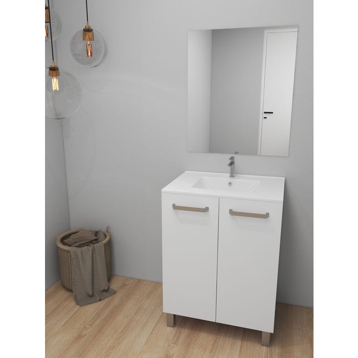 Bricomart MUEBLE DE BAÑO ECO BLANCO 70X45CM 2 PUERTAS