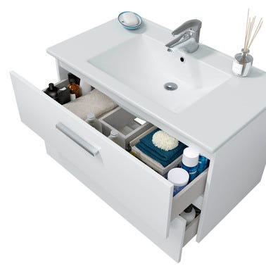 Bricomart MUEBLE DE BAÑO ECO BLANCO 80X45CM 2 CAJONES