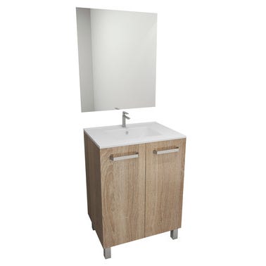 Bricomart MUEBLE DE BAÑO ECO ROBLE 60X45CM 2 PUERTAS