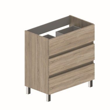 Bricomart MUEBLE DE BAÑO LIMA ROBLE 80X39CM 3 CAJONES