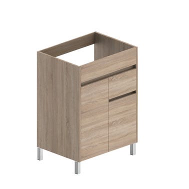 Bricomart MUEBLE DE BAÑO LONDRES ROBLE 60X45CM 2 PUERTAS Y 1 CAJON