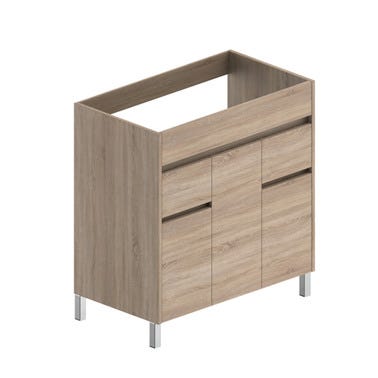 Bricomart MUEBLE DE BAÑO LONDRES ROBLE 80X45CM 3 PUERTAS Y 2 CAJONES