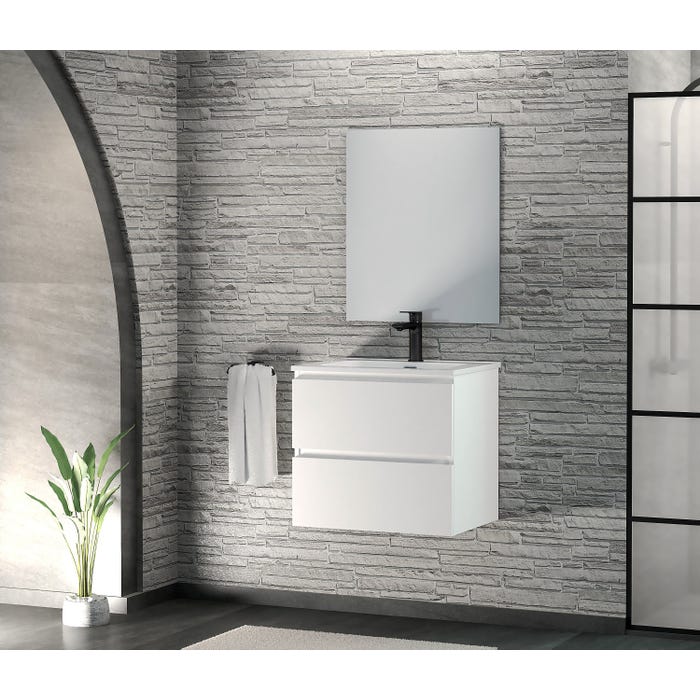 Bricomart MUEBLE DE BAÑO MAYA BLANCO 60X39CM 2 CAJONES