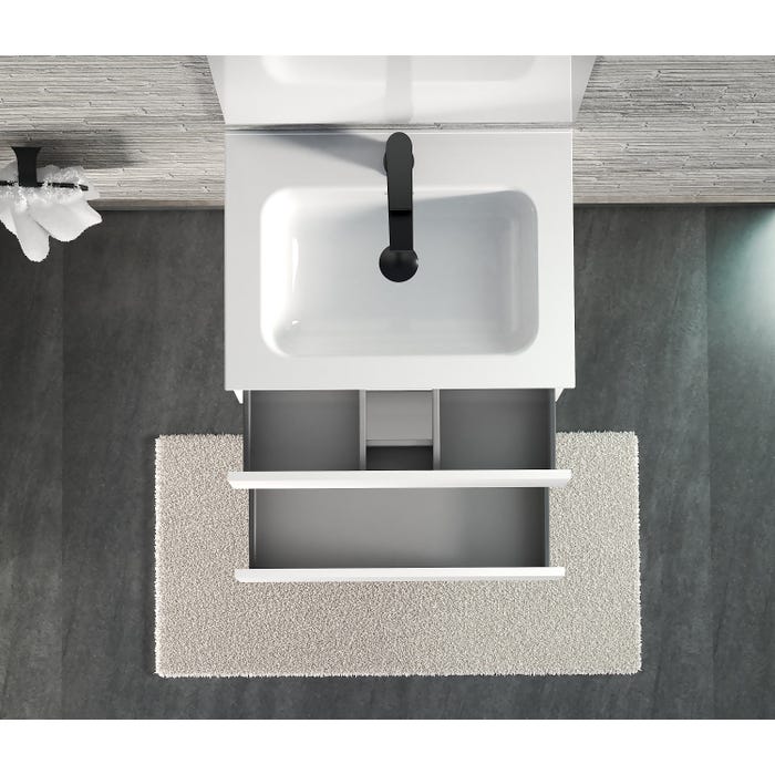 Bricomart MUEBLE DE BAÑO MAYA BLANCO 70X45CM 2 CAJONES