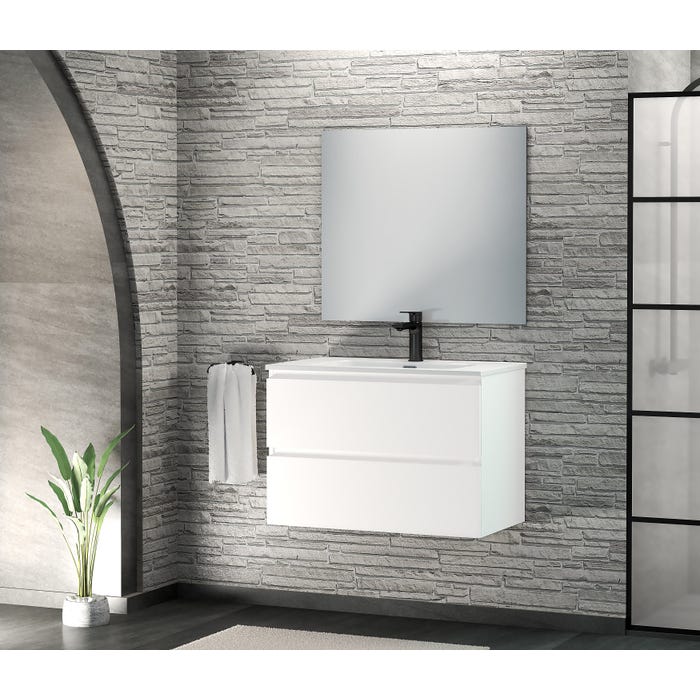 Bricomart MUEBLE DE BAÑO MAYA BLANCO 80X39CM 2 CAJONES