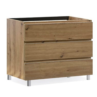 Bricomart MUEBLE DE BAÑO MODULAR ATLANTIS MIEL 3 CAJONES 100X45CM