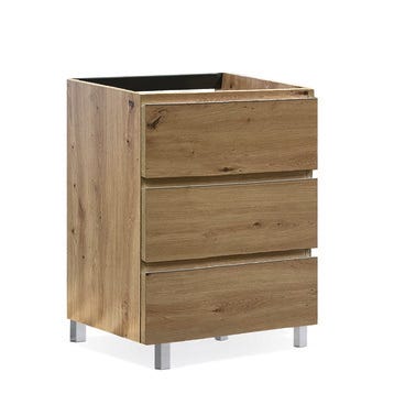 Bricomart MUEBLE DE BAÑO MODULAR ATLANTIS MIEL 3 CAJONES 60X45CM
