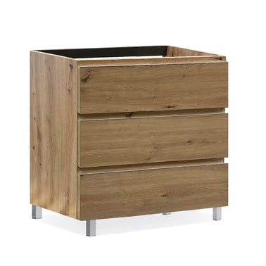 Bricomart MUEBLE DE BAÑO MODULAR ATLANTIS MIEL 3 CAJONES 80X45CM