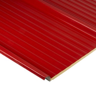 Bricomart PANEL SÁNDWICH 3 GRECAS ROJO/BLANCO 3 CM 6X1 M