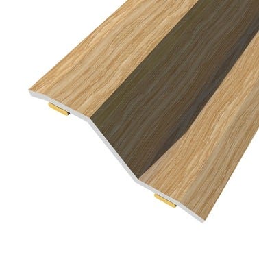 Bricomart PERFIL TRANSICIÓN SUELO DESNIVEL ADHESIVO ACERO ROBLE CLASICO 83CM