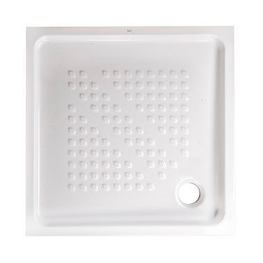 Bricomart PLATO DE DUCHA CERAMICO CUADRADO ROCA BLANCO 90X90CM