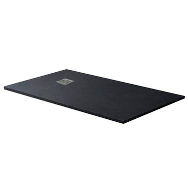 Bricomart PLATO DE DUCHA RESINA RECTANGULAR NEGRO 80X120X3CM