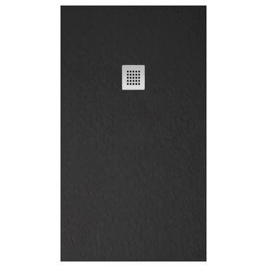 Bricomart PLATO DE DUCHA RESINA RECTANGULAR NEGRO 80X140X3CM
