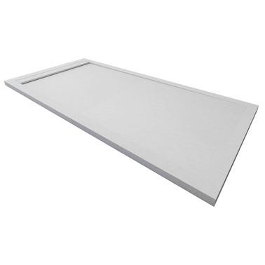 Bricomart PLATO DE DUCHA RESINA VALVULA OCULTA RECTANGULAR BLANCO 80X120X3CM
