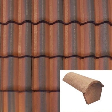 Bricomart PRINCIPIO DE CUMBRERA TEJA GREDOS ROJO VIEJO