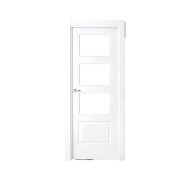Bricomart PUERTA ABATIBLE EN BLOCK LACADA BLANCA 62 5CM ACRISTALADA DERECHA