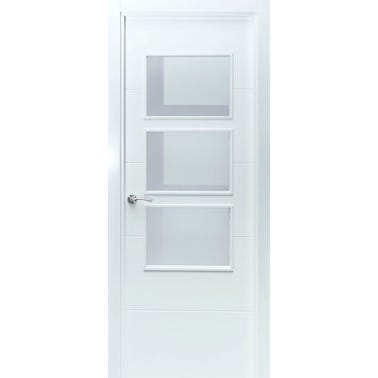 Bricomart PUERTA ABATIBLE EN BLOCK LACADA BLANCA 72 5CM ACRISTALADA IZQUIERDA