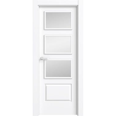 Bricomart PUERTA ABATIBLE EN BLOCK LACADA BLANCA 82 5CM ACRISTALADA DERECHA