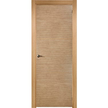 Bricomart PUERTA ABATIBLE EN BLOCK MELAMINA ROBLE 62 5CM CIEGA IZQUIERDA