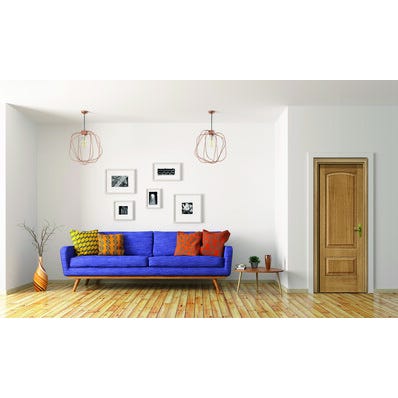 Bricomart PUERTA ABATIBLE EN BLOCK RECHAPADA 72 5CM CIEGA IZQUIERDA