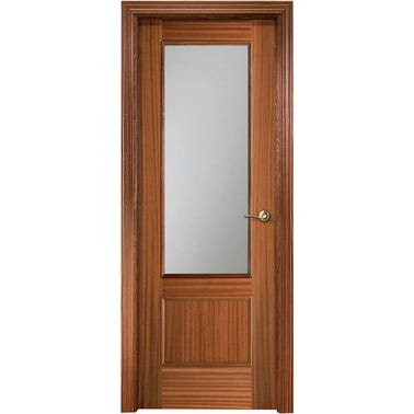 Bricomart PUERTA ABATIBLE EN BLOCK RECHAPADA 82 5CM ACRISTALADA DERECHA
