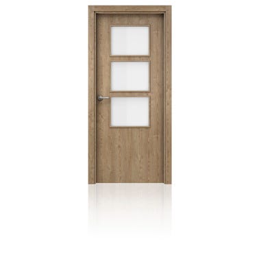 Bricomart PUERTA ABATIBLE EN BLOCK VINILO CASTAÑO 82 5CM IZQUIERDA