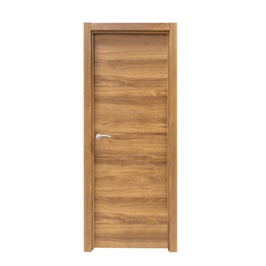 Bricomart PUERTA ABATIBLE EN BLOCK VINILO NOGAL 72 5CM CIEGA IZQUIERDA