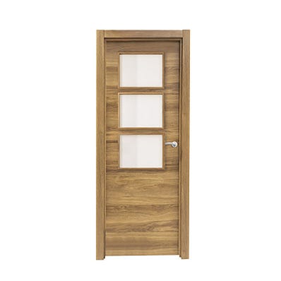 Bricomart PUERTA ABATIBLE EN BLOCK VINILO NOGAL 72 5CM IZQUIERDA