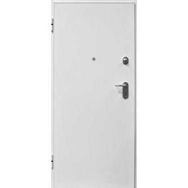 Bricomart PUERTA ACORAZADA BLANCA 2 CUADROS DERECHA