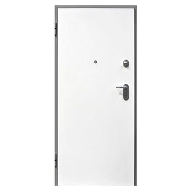 Bricomart PUERTA ACORAZADA VT5 GRIS Y BLANCA IZQUIERDA