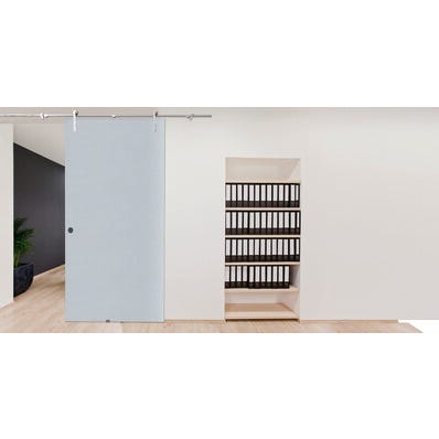 Bricomart PUERTA CORREDERA DE CRISTAL ORLANDO ANCHO 83 CM PARA RODAMIENTOS