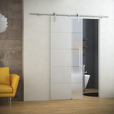 Bricomart PUERTA CORREDERA DE CRISTALMIAMI ANCHO 73 CM PARA RODAMIENTOS