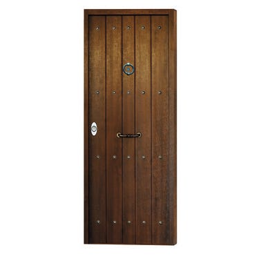 Bricomart PUERTA ENTRADA ACORAZADA RECUBIERTA PVC NOGAL 80 CM IZQUIERDA