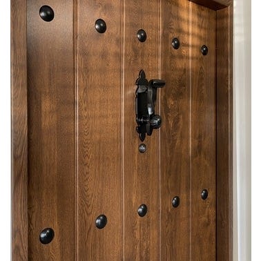 Bricomart PUERTA ENTRADA RESIDENCIAL METAL RUSTICA PVC NOGAL 80 CM DERECHA