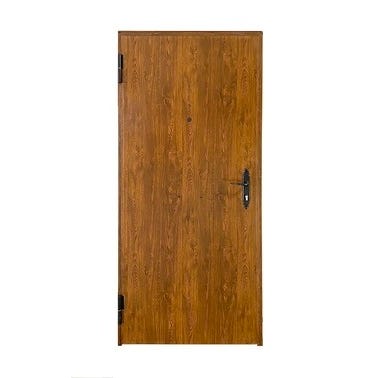 Bricomart PUERTA ENTRADA RESIDENCIAL METAL RUSTICA PVC NOGAL 80 CM IZQUIERDA