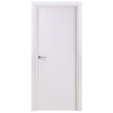 Bricomart PUERTA INTERIOR EN BLOCK LISA LACADA BLANCA 82.5 CM IZQUIERDA