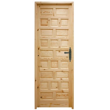 Bricomart PUERTA INTERIOR EN BLOCK MACIZA PINO CASTELLANA 72 5 CM DERECHA