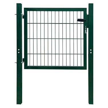 Bricomart PUERTA METÁLICA POSTE CUADRADO VERDE 1X1.5 M MALLA 50X50 MM