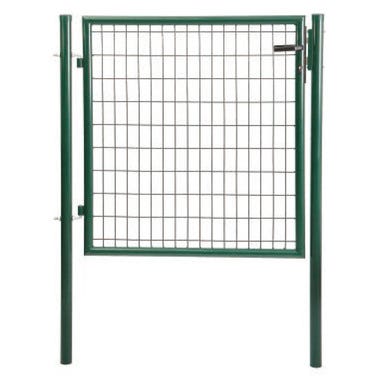 Bricomart PUERTA METÁLICA POSTE REDONDO VERDE 1X1 5 M MALLA 100X50 MM