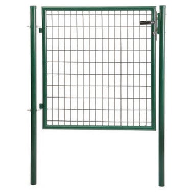 Bricomart PUERTA METÁLICA POSTE REDONDO VERDE 1X1 M MALLA 100X50 MM