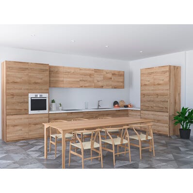 Bricomart PUERTA PARA MUEBLE DE COCINA LUGO ROBLE CLARO MATE AGLOMERADO 70X60CM